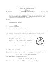 1 Basic definitions 2 Lyapunov Stability