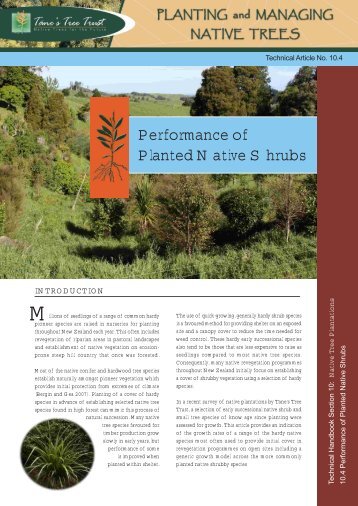 Performance of Planted Native Shrubs