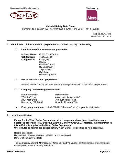 Msds Smartlab MSDS - TechLab