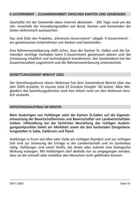 Gemeindenachrichten November - Gemeinde Quarten