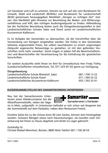 Gemeindenachrichten November - Gemeinde Quarten