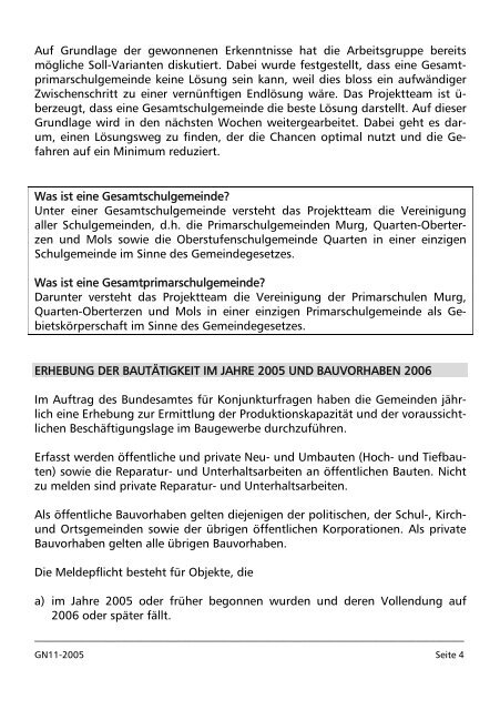 Gemeindenachrichten November - Gemeinde Quarten