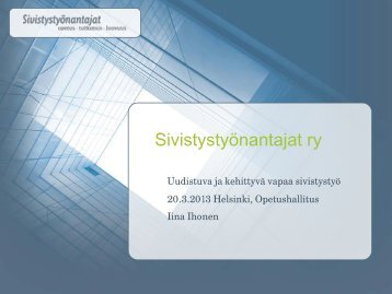 Iina Ihonen: Palvelussuhteen ehdot vapaassa ... - Opetushallitus