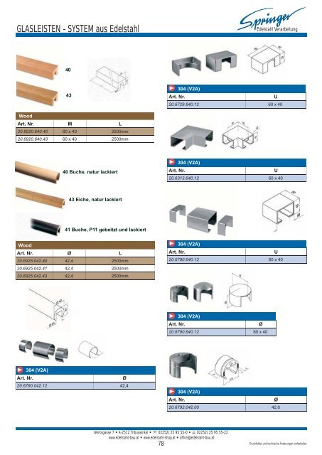 GELÃ„NDER - SPRINGER Edelstahl-Shop