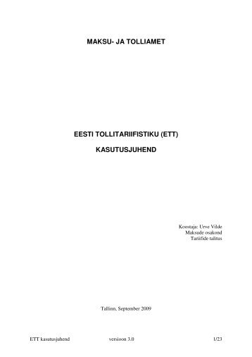 (ett) kasutusjuhend - Maksu- ja Tolliamet