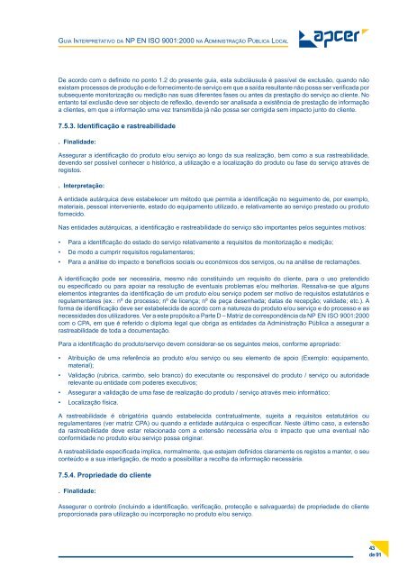 Guia Interpretativo da NP EN ISO 9001:2000 na AdministraÃ§Ã£o ...