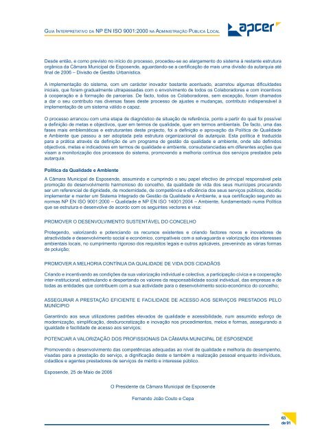 Guia Interpretativo da NP EN ISO 9001:2000 na AdministraÃ§Ã£o ...