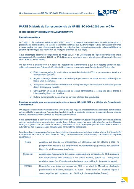 Guia Interpretativo da NP EN ISO 9001:2000 na AdministraÃ§Ã£o ...