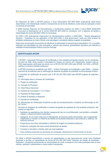 Guia Interpretativo da NP EN ISO 9001:2000 na AdministraÃ§Ã£o ...