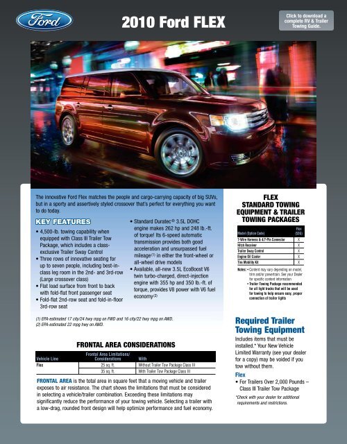 Ford 2010 Flex Towing Guide