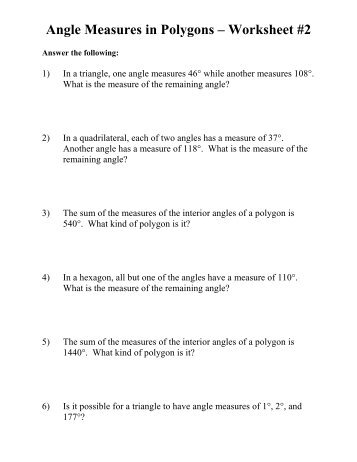 Geometry – Angle Side Patterns – Missing Angles in a Polygon