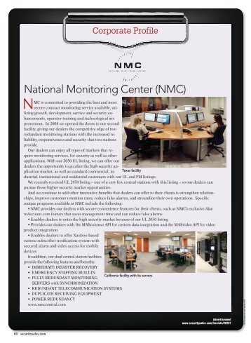 National Monitoring Center (NMC) - Security Sales & Integration ...