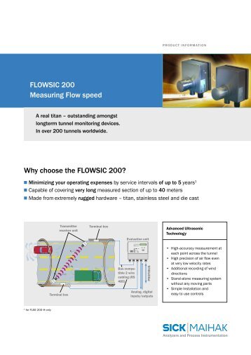 FLOWSIC 200 Measuring Flow speed Why choose the FLOWSIC 200?
