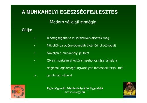 Egészségfejlesztési programok a munkahelyeken a munkahelyeken