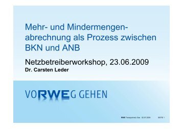 Mehr- und Mindermengen- abrechnung als Prozess ... - Thyssengas