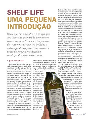 artigo complementar: shelf-life: uma pequena introduÃ§Ã£o