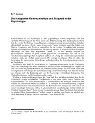 Die Kategorien Kommunikation und TÃ¤tigkeit in der Psychologie