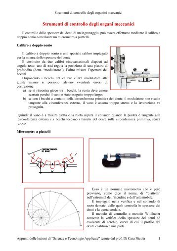 Strumenti di controllo degli organici meccanici - ITIS G. Galilei