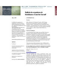 Bulletin des organismes de bienfaisance et sans ... - Miller Thomson