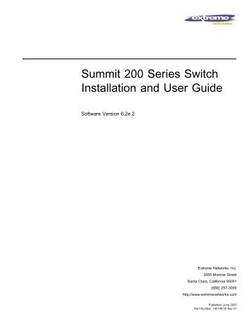 Summit 200 Series Switch Installation and User ... - Extreme Networks