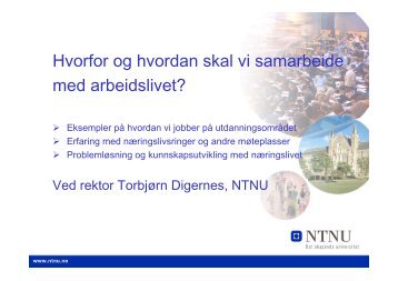 Hvorfor og hvordan skal vi samarbeide med arbeidslivet?