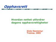 Opphavsrett - Norgesuniversitetet