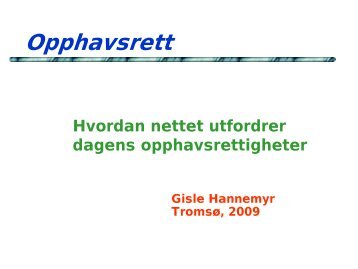 Opphavsrett - Norgesuniversitetet