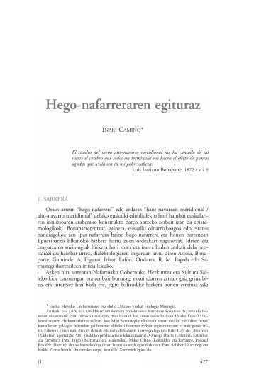 Hego-nafarreraren egituraz - Dialnet