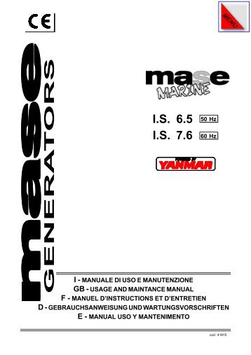 41815. uso e manutenzione IS 6.5 - 7.6.p65 - Mase Generators of ...