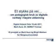 Pedagogisk bruk av digitale verktÃ¸y - Norgesuniversitetet