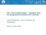 Funn og analyser fra Norgesuniversitetets IKT-monitor m