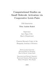 Computational Studies on Small Molecule ... - ELTE TTK TEO