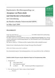 Akzeptanz von Photovoltaik und Solarthermie in ... - SOKO Institut