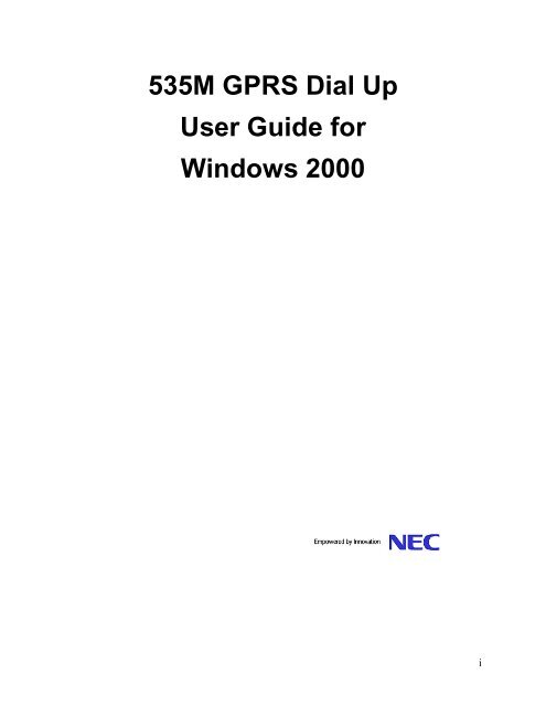 GPRS Dial UP Guide - NEC