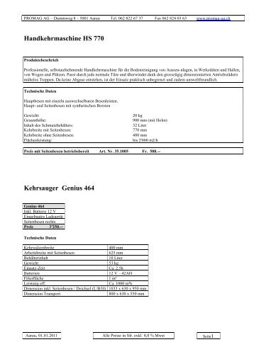 Kehrsauger Dulevo 90 BK / DL / EH Aufsitzer mit ... - Promag AG