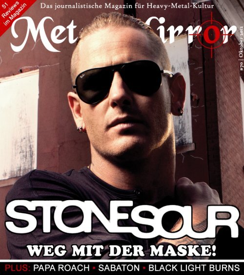 Metal Mirror 70 Stone Sour Black Light Burns Papa Roach