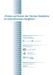 Preise und Kosten der Zürcher Hotellerie im internationalen Vergleich