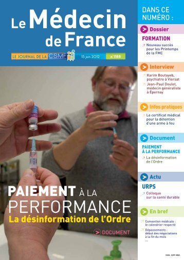 MÃƒÂ©decin de France nÃ‚Â°1188 - CSMF