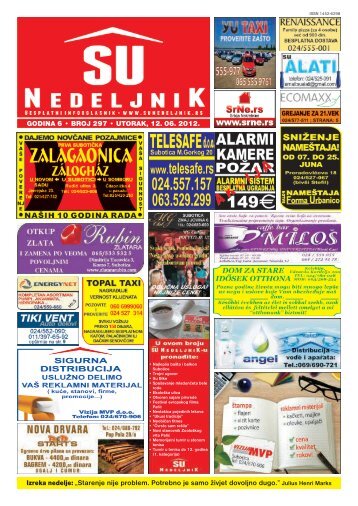 Julius Henri Marks GODINA 6 â¢ BROJ 297 - Su Nedeljnik