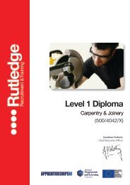 Level 1 Diploma in Carpentry and Joinery (500/4042/X) - Training