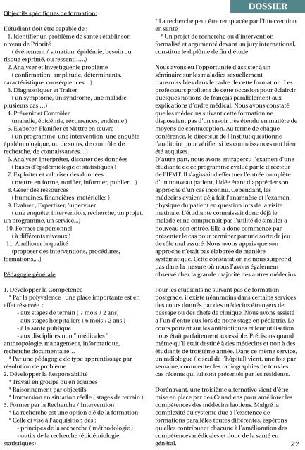 rapport - FacultÃ© de MÃ©decine