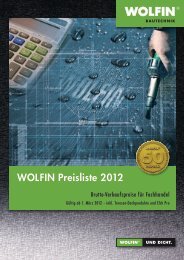 Preisliste Wolfin 2012 - Abdichtungssysteme Stefan Schönemann