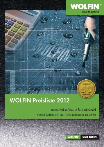 Preisliste Wolfin 2012 - Abdichtungssysteme Stefan Schönemann