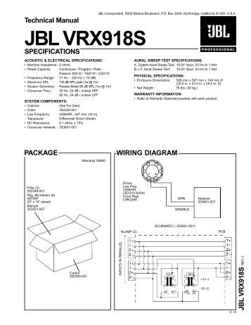 JBL VRX918S - AV-Projektering