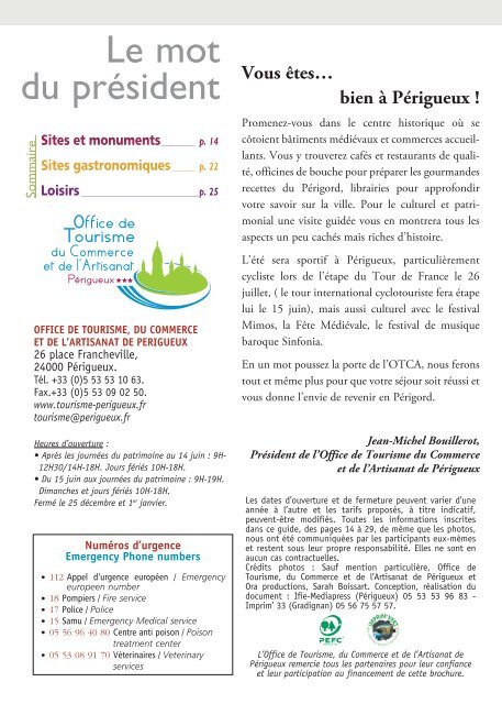 telecharger la brochure - Office de tourisme de Périgueux