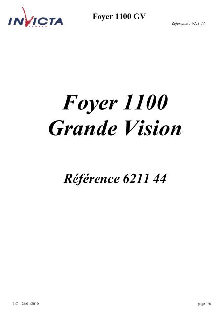 Foyer 1100 Grande Vision - Invicta