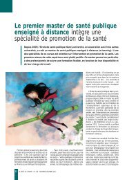 Un article sur ce sujet - Ecole de santÃ© publique