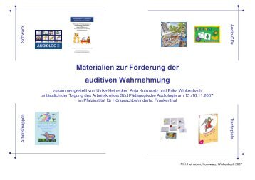 Materialien zur Förderung der auditiven Wahrnehmung