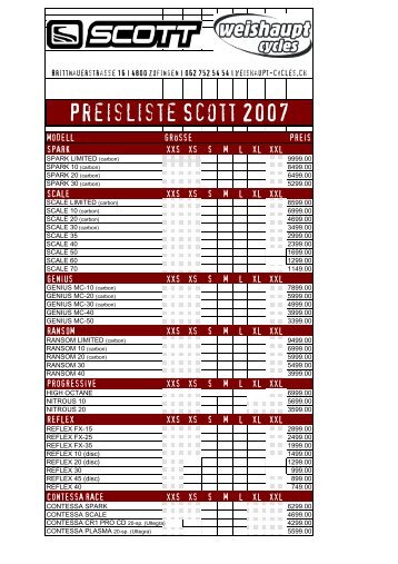 Preisliste Scott 2007 - Webland.ch