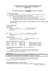 first year japanese iii - Department of East Asian Languages and ...